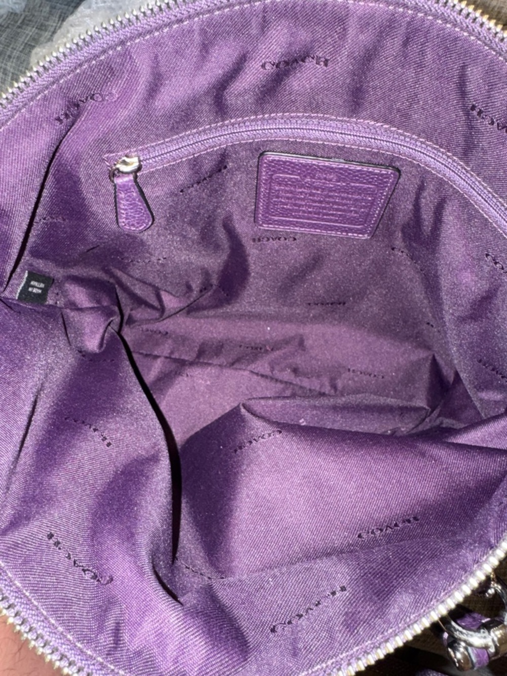 COACH Bag Prairie Purple Leather Satchel Tote EUC - Picture 13 of 17
